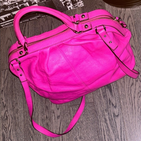 Kate Spade New York Large Fuchsia Pink Leather Satchel with strap - Picture 11 of 17